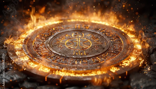 Wallpaper Mural A fiery manhole cover, engulfed in flames. Torontodigital.ca