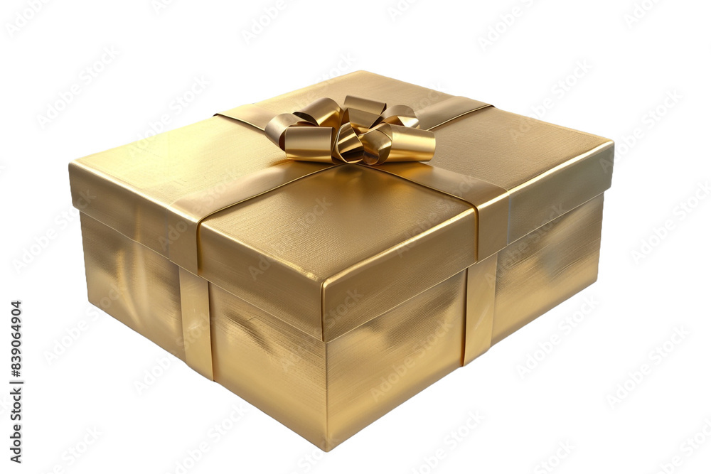 Gold gift isolated on transparent background Gold gift isolated on transparent background