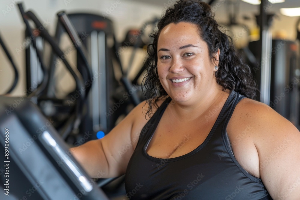 portrait of woman in gym