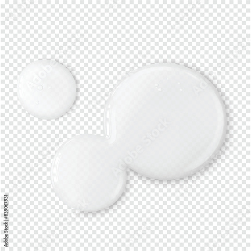 Serum with ceramides skin care drops smear realistic vector illustration. Beauty treatment texture macro