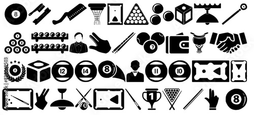 Billiard icon set