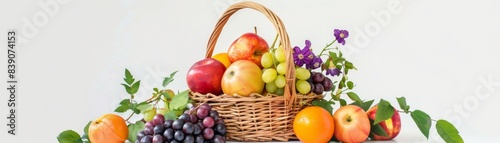 A basket of assorted colorful and juicy fruits