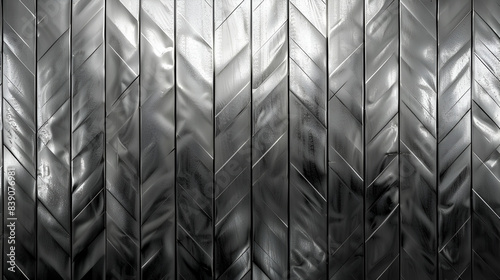 Metal background or texture of brushed steel plate with reflection, abstract gray metal pipes  industrial technology background