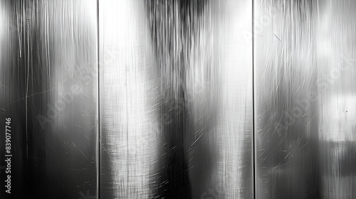 Metal background or texture of brushed steel plate with reflection, abstract gray metal pipes  industrial technology background