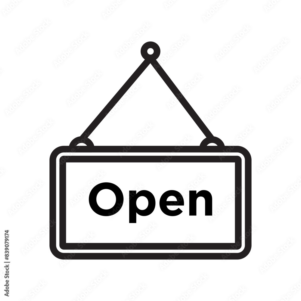 Open sign line art vector Open sign line art vector