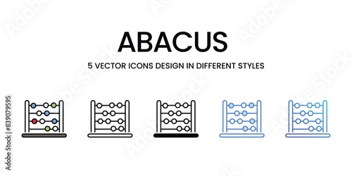 Abacus icons vector set stock illustration.
