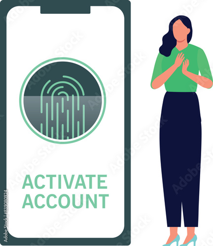 The girl is telling about activating the account.