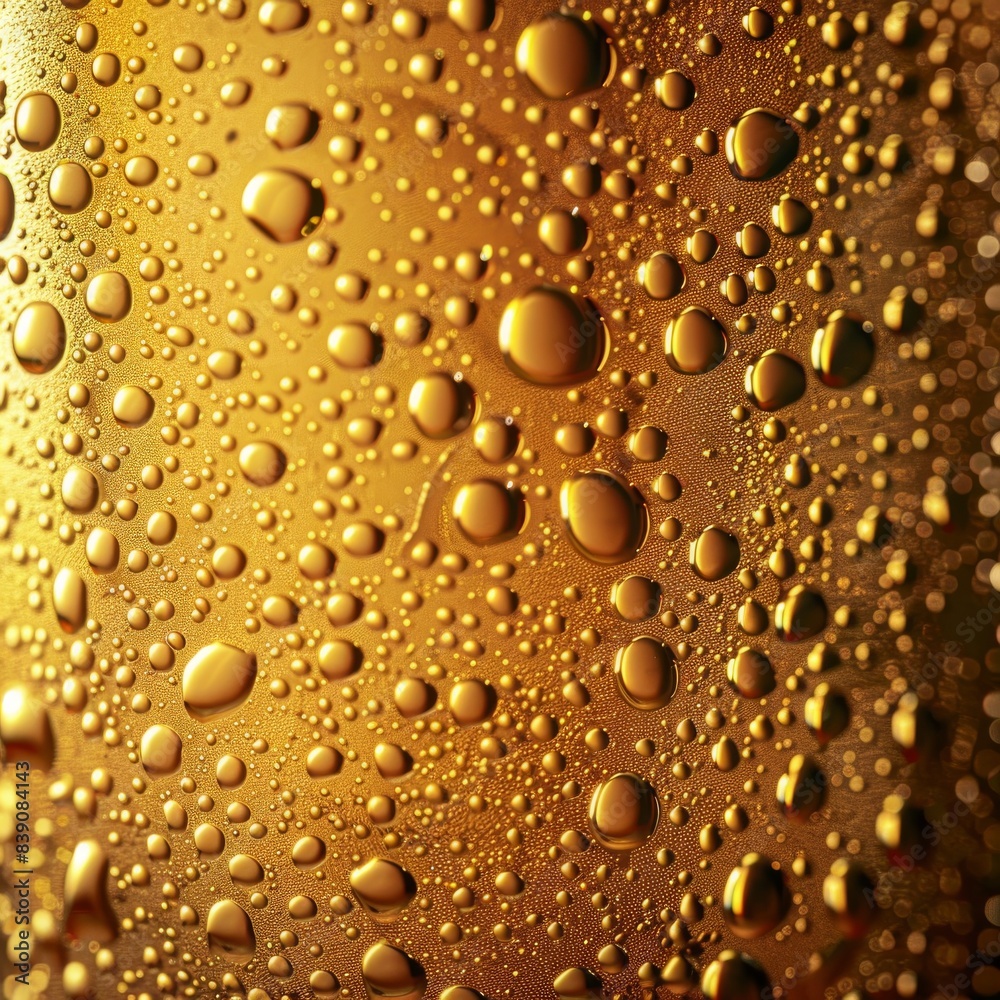 Beer Glass Condensation Texture Background, Cold Wine Bottle Mockup, Golden Bubbles Beer Glass Condensation Texture Background, Cold Wine Bottle Mockup, Golden Bubbles