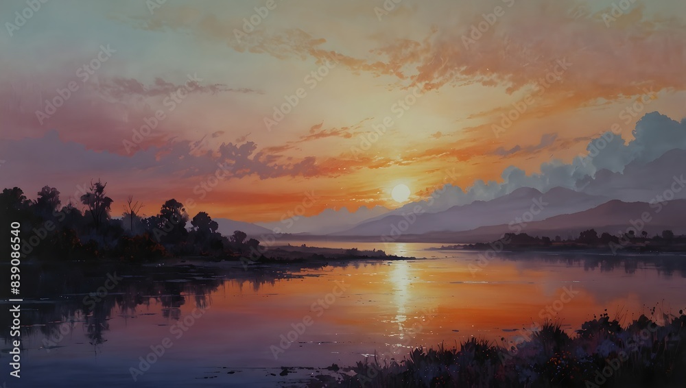 A canvas of endless possibilities, painted with hues of dawn and dusk ai_generated A canvas of endless possibilities, painted with hues of dawn and dusk ai_generated