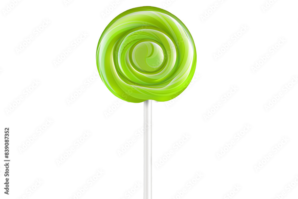 Green lollipop isolated on transparent background Green lollipop isolated on transparent background