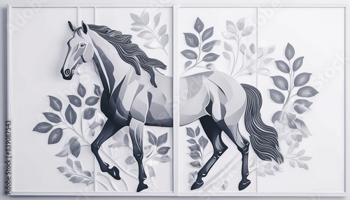 Noble Horse: Wall Art Panel for Timeless Decoration