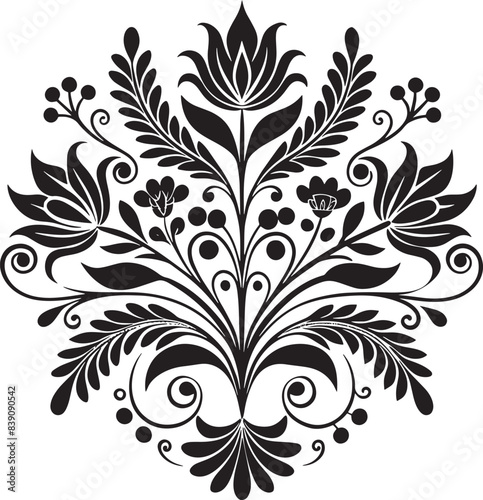 seamless floral pattern design illustration black and white © Rony