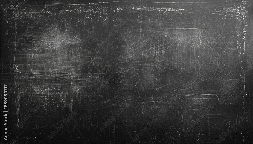 Obraz premium Empty chalkboard background with chalk marks and texture, ideal for educational and classroom presentations.