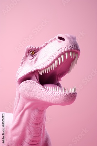 Dinosaur animal pink pink background.