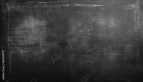 Empty chalkboard background with chalk marks and texture, ideal for educational and classroom presentations.