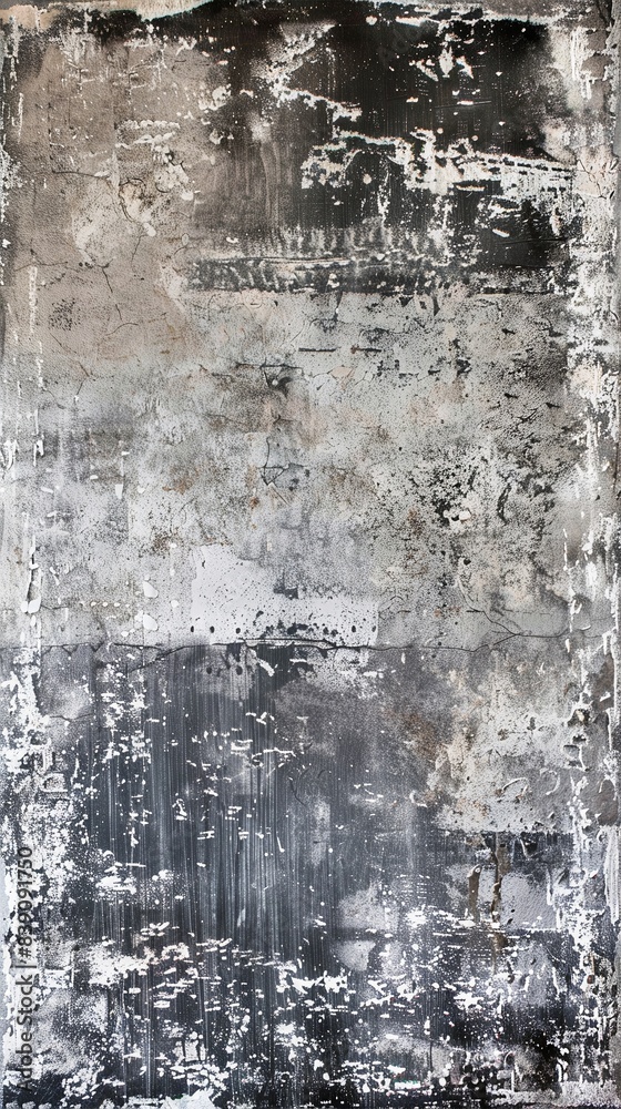 Rustic, weathered gray and white textured background ideal for design projects, with chipped paint and vintage industrial look.