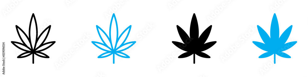 Marijuana icon vector set collection for web Marijuana icon vector set collection for web