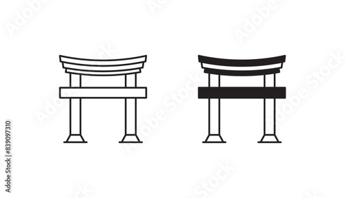 Torii icon design with white background stock illustration
