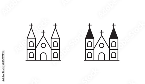 Cathedral icon design with white background stock illustration