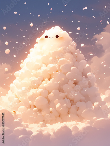 cute pop corn character, ca...