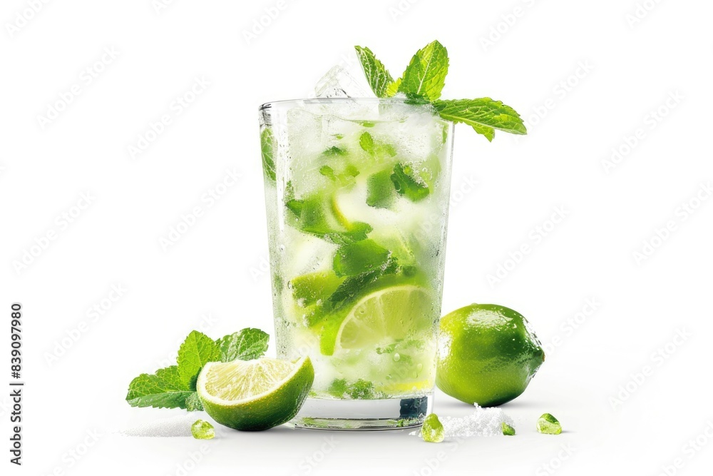 Fresh mojito cocktail with white rum lime mint. Fresh mojito cocktail with white rum lime mint.