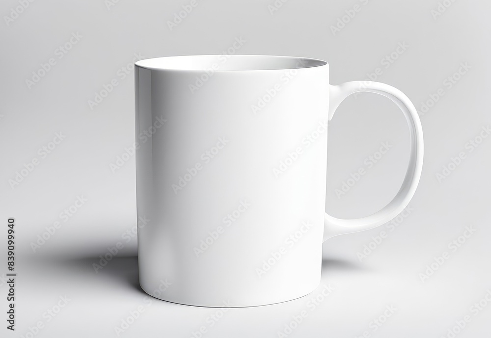 white glass mug mockup on white background white glass mug mockup on white background