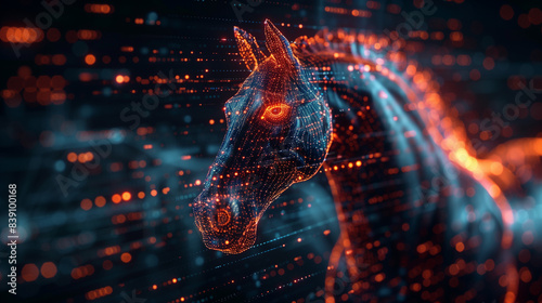 trojan horse malware, cyber attack concept