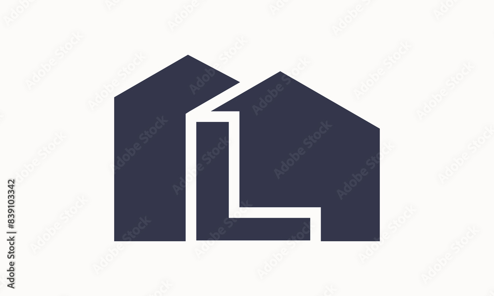 Vector initial letter l with home monogram apartment with simple layer logo design Vector initial letter l with home monogram apartment with simple layer logo design