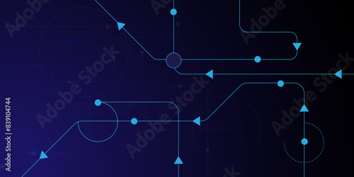 Vector Blue futuristic networking technology vector, Network connection and internet communication technology background.