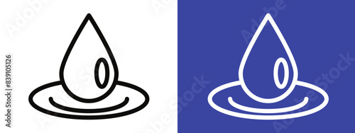 Essentials oil drop icon logo set vector