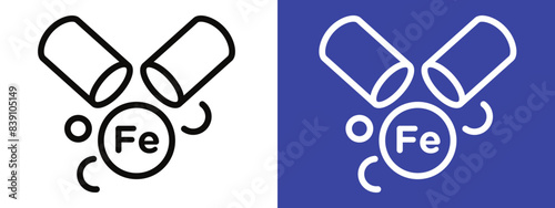 Iron capsule icon logo set vector