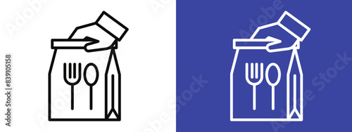 Take away food icon logo set vector
