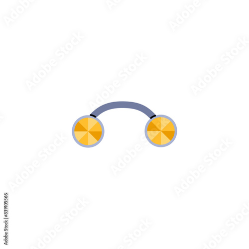 Vector illustration of titanium horseshoe earrings for nose and navel on a white background