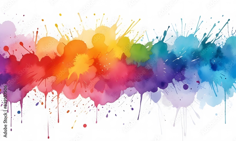 Fototapeta premium Bold and dynamic wallpaper material, capturing the essence of creativity with a colorful abstract watercolor paint splash.