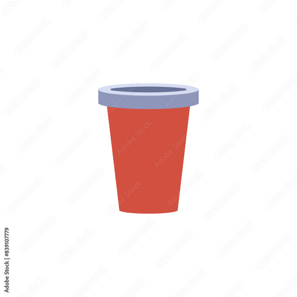 Paper or plastic red cup with lid vector icon, closed mug for coffee or tea, recycle product, takeaway drink container Paper or plastic red cup with lid vector icon, closed mug for coffee or tea, recycle product, takeaway drink container