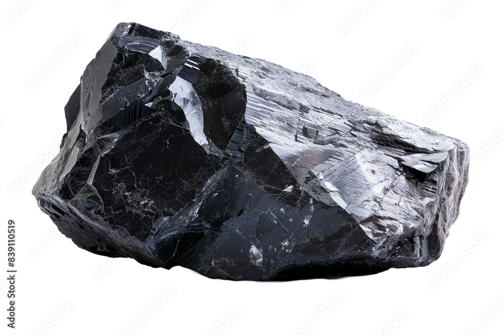 A Striking Isolated Image of a Large Black Obsidian A Striking Isolated Image of a Large Black Obsidian