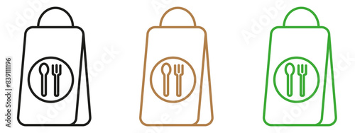 Take away food icon mark in filled style