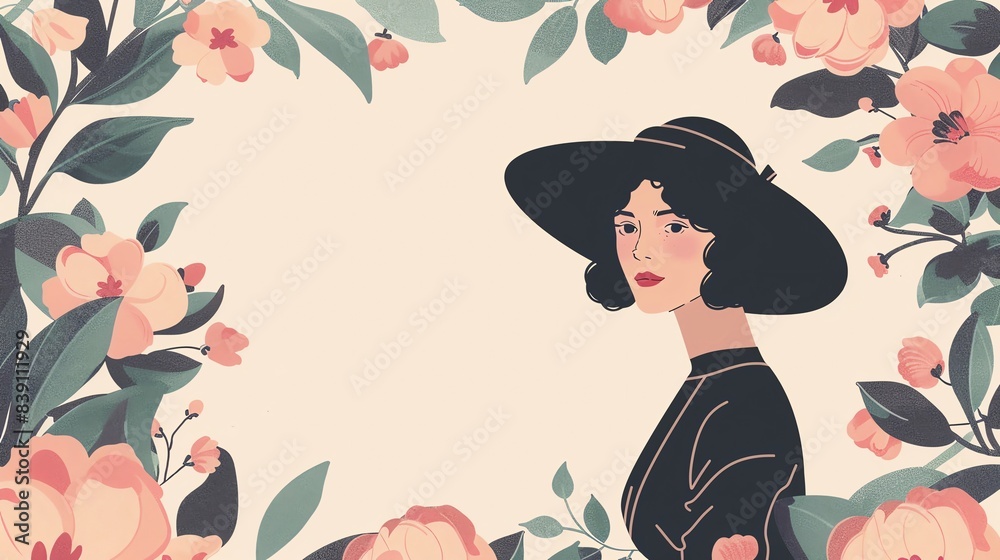 Suffragette Style, border, background Wallpaper, blank in the middle, minimalism, negative space, use for postcard template Suffragette Style, border, background Wallpaper, blank in the middle, minimalism, negative space, use for postcard template