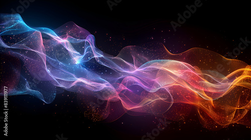 Modern Artistry  Radiant Abstract Waves of Light and Color in a Digital Masterpiece