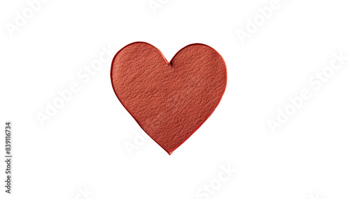 Red heart shape sticker die cut PNG style isolated on white and transparent background