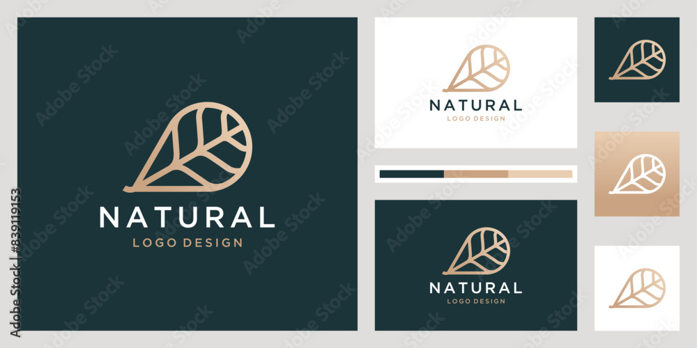 Abstract floral with root icon set vector logo template, elegant and luxury concept vector illustration