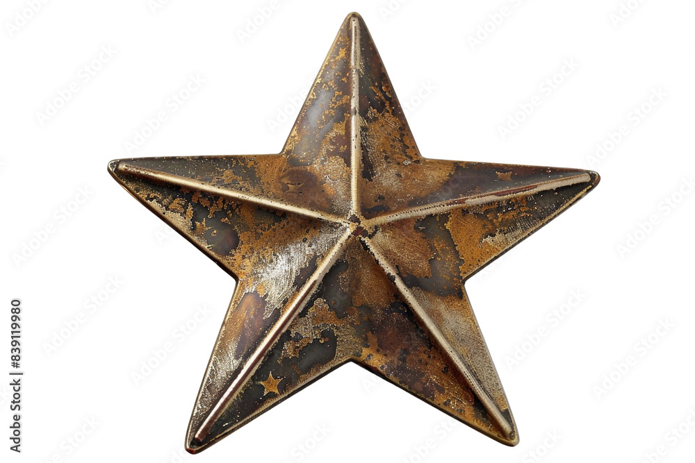 Metal star isolated on transparent background Metal star isolated on transparent background