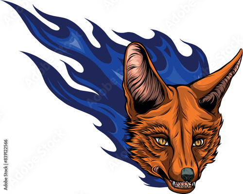 Fox head mascot vector illustration design art
