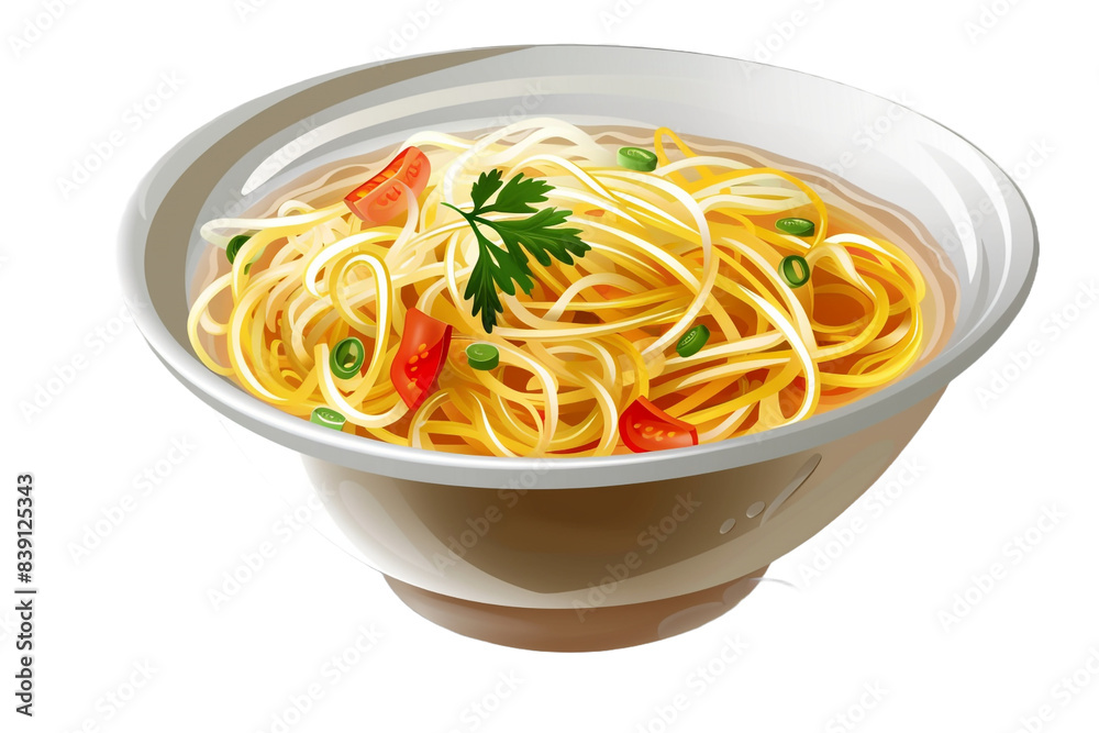 Noodle with vegetables isolated on transparent background Noodle with vegetables isolated on transparent background