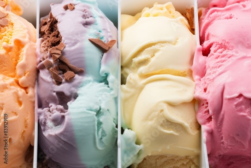 Wallpaper Mural Mix of ice cream balls as a background. Ice cream texture. Torontodigital.ca