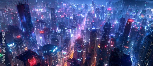 Cyberpunk city at night, illuminated buildings with digital lights, detailed and futuristic, vibrant colors 8K , high-resolution, ultra HD,up32K HD