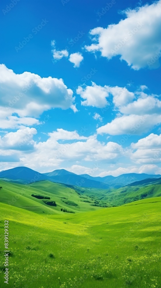 Green mountain blue sky landscape outdoors horizon. Green mountain blue sky landscape outdoors horizon.