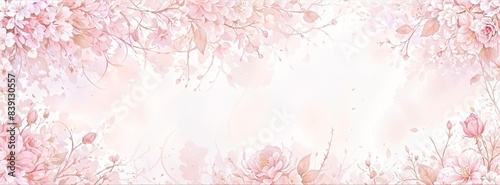 Delicate watercolor floral design in soft pastel pink hue