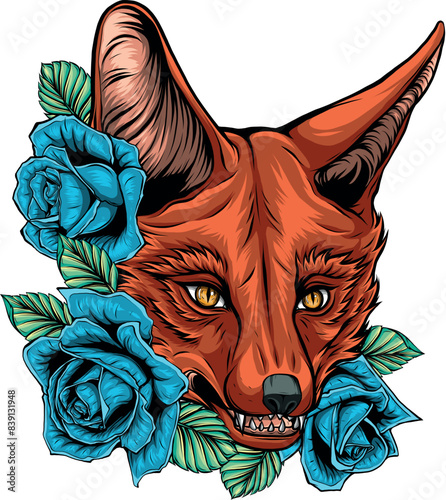 Fox head mascot vector illustration design art