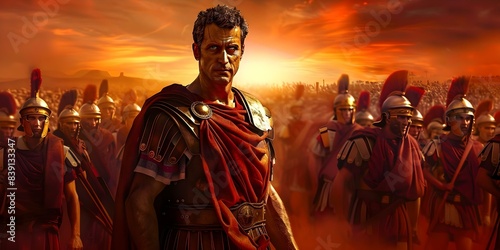 Julius Caesar Roman Warlord and Victorious Military Leader in Ancient Rome. Concept History, Military, Ancient Rome, Julius Caesar, Leadership photo